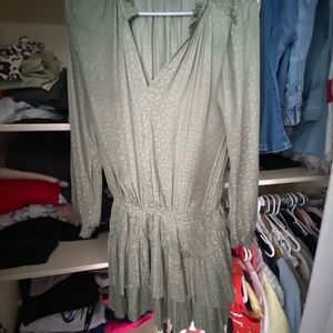 Tiered current air green dress with stars